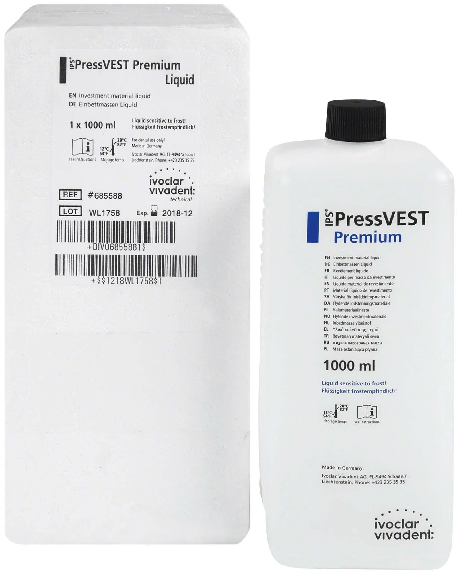 IPS PressVEST Premium Flüssigkeit, Einbettmasse, Packung à 1 Liter