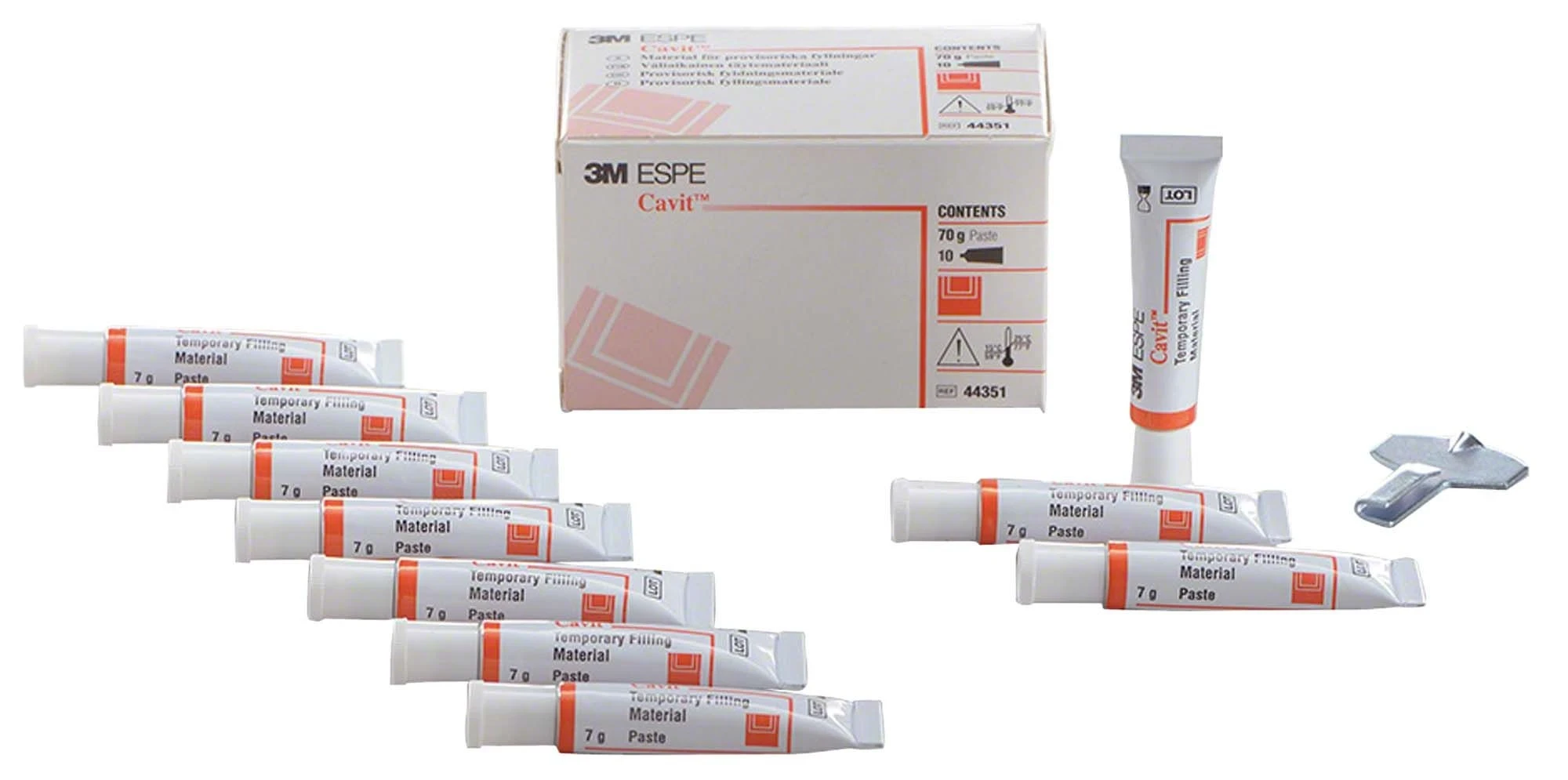 Cavit, provisorische Verschlussmasse, rot, 10 Tuben à 7 g