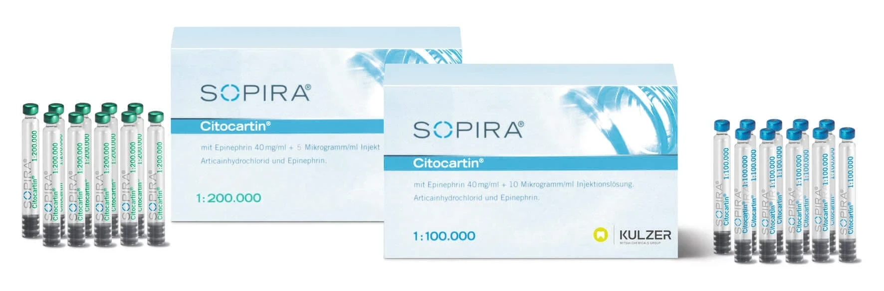 Sopira Citocartin, 1:100.000, 50 Zylinderampullen à 1,7 ml