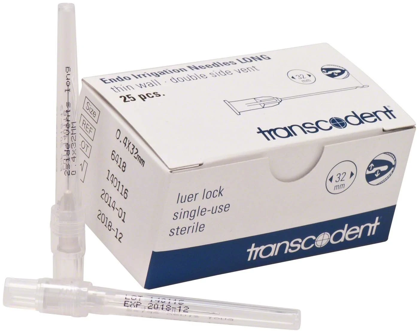 Endo Irrigation Needles, Kanülen, G27, 0,4 × 32 mm, grau, Packung à 25 Stück