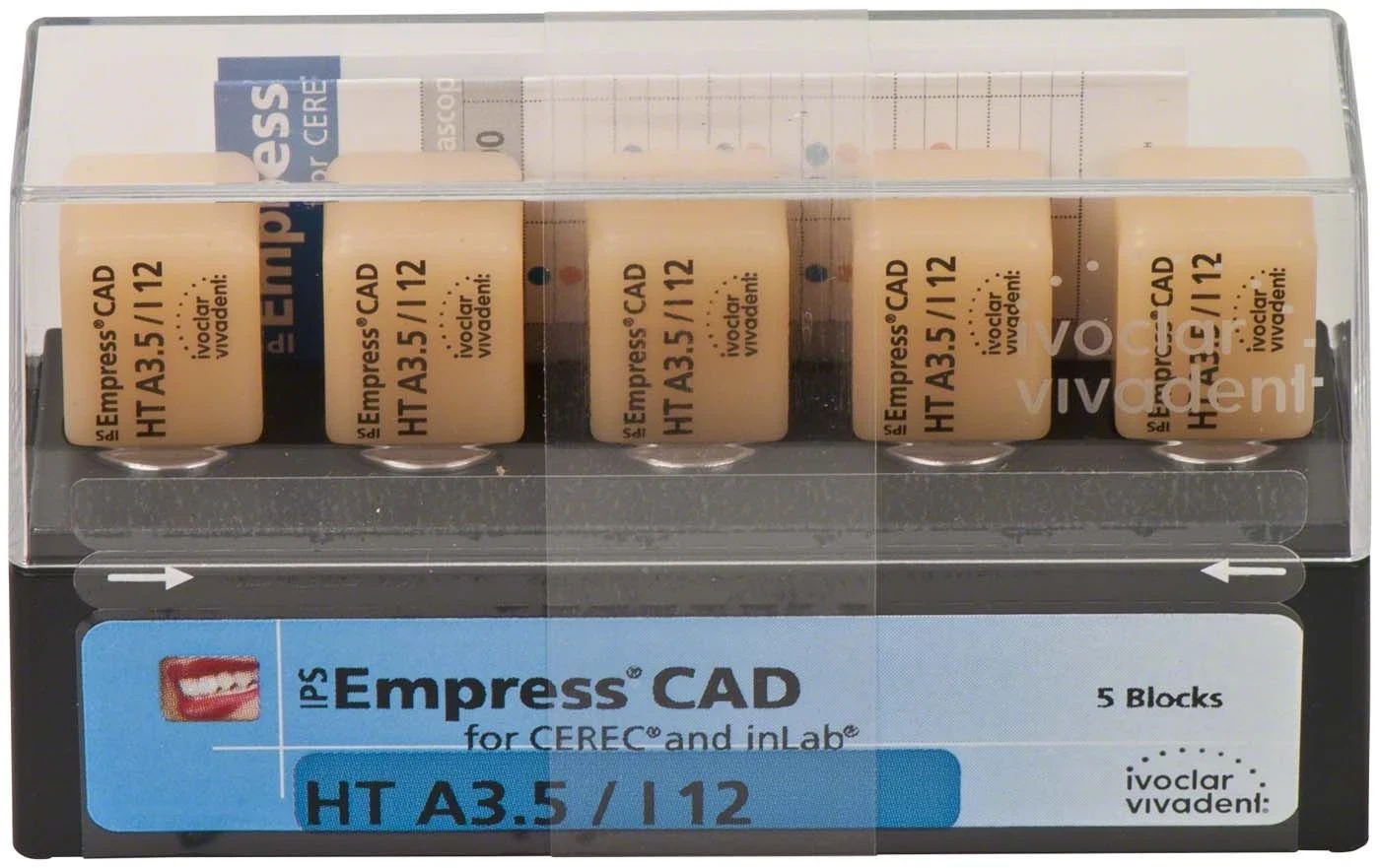 IPS Empress CAD, Glaskeramik-Block, für Cerec, HT, Gr. I12, A3,5, Packung à 5 Stück