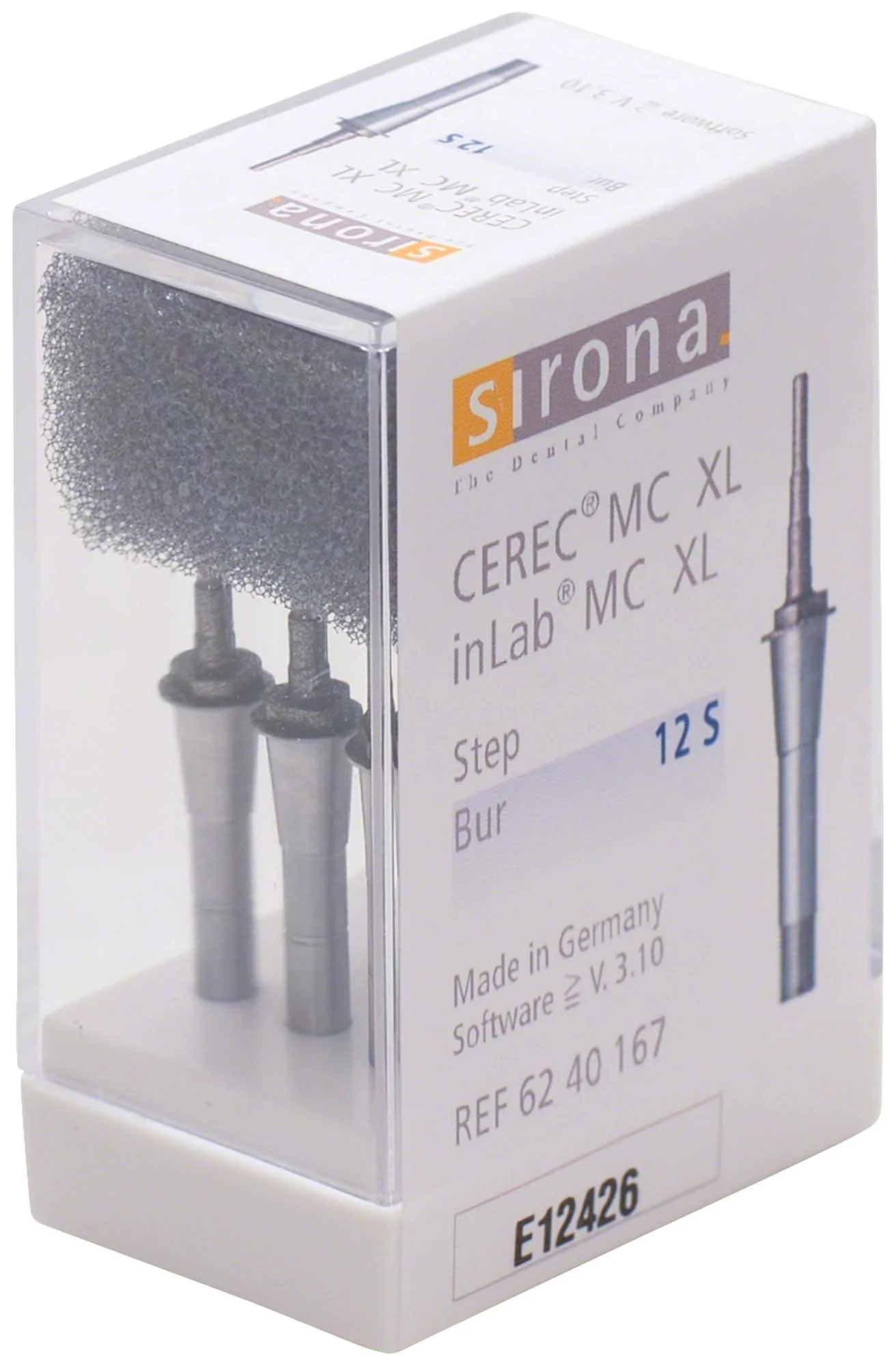 inlab / Cerec Schleifwerkzeuge, Step Bur 12 S für MCXL, Packung à 6 Stück