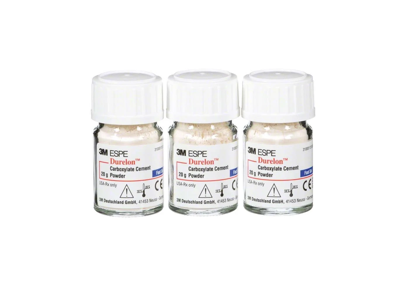 Durelon, Carboxylat-Befestigungszement, schnellhärtend, 3 Packungen à 20 g