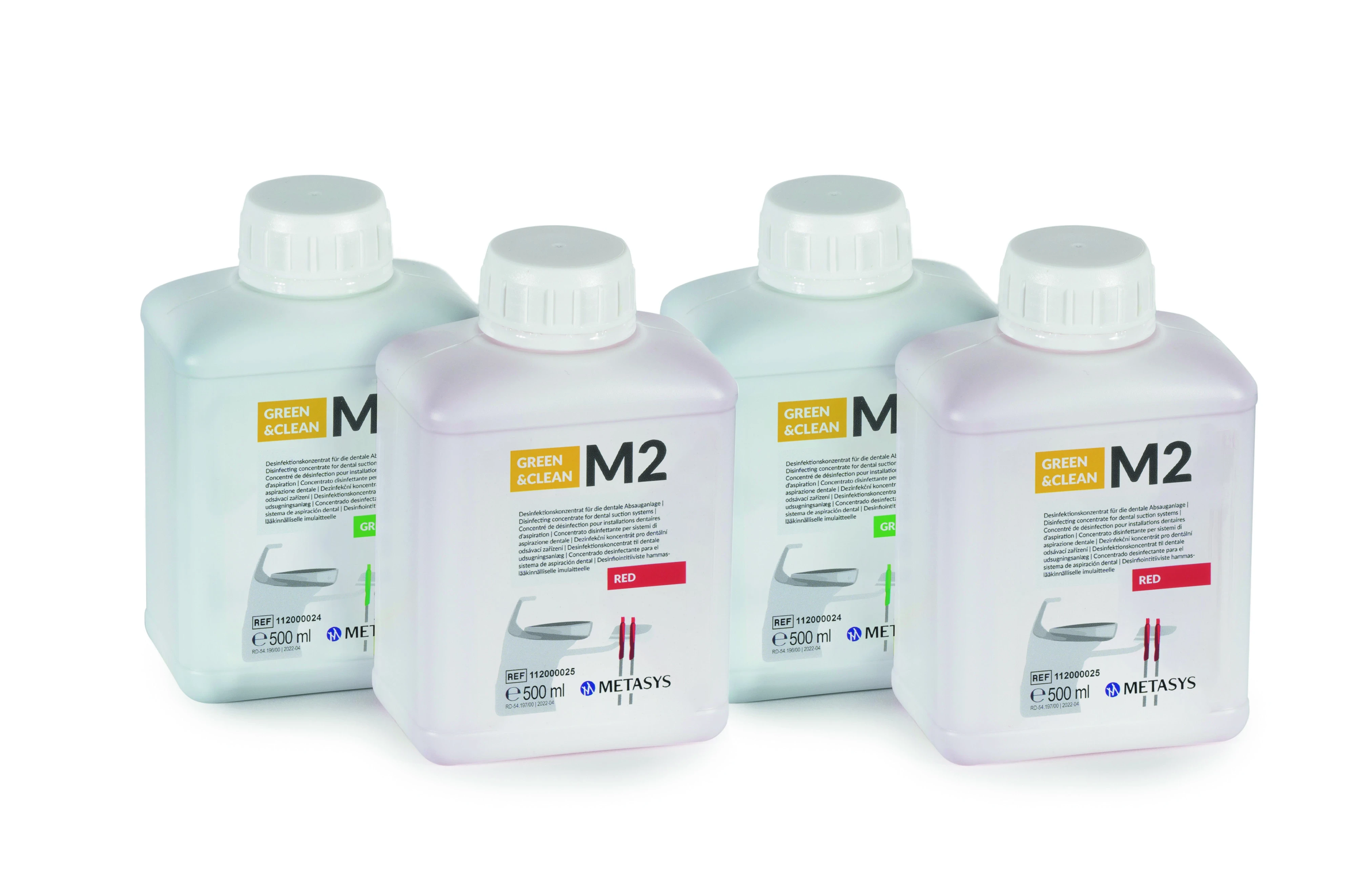 GREEN&CLEAN M2, Absaugdesinfektion, 4 Packungen à 500 ml