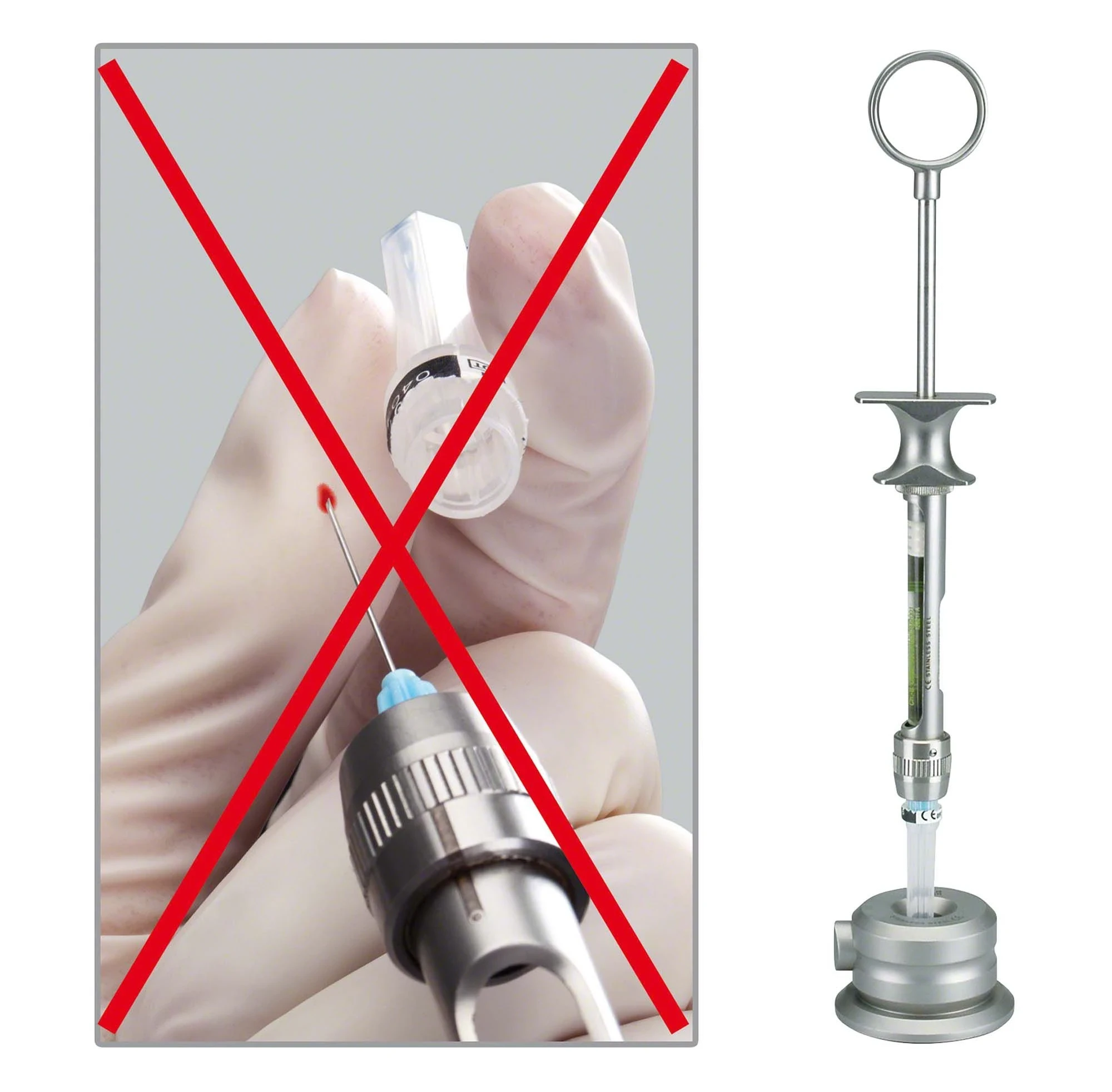 Miramatic Holder Plus, Sicherheitsständer für Injektionsspritze, Packung à 1 Stück