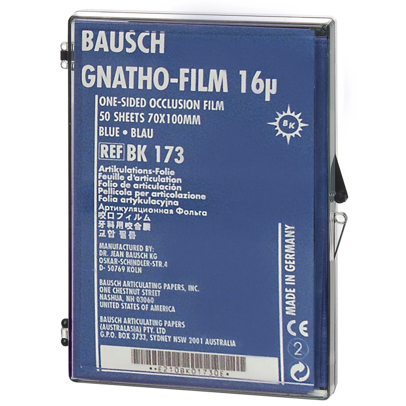Gnatho-Film 16 mµ 70 x 100 mm BK173 blau, Packung 50 Stück