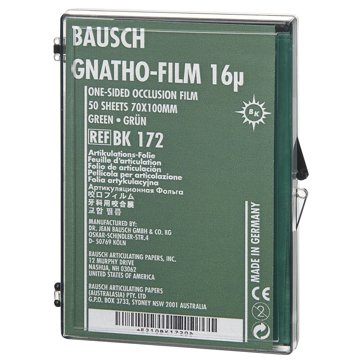 Gnatho-Film 16 mµ 70 x 100 mm BK172 grün, Packung 50 Stück
