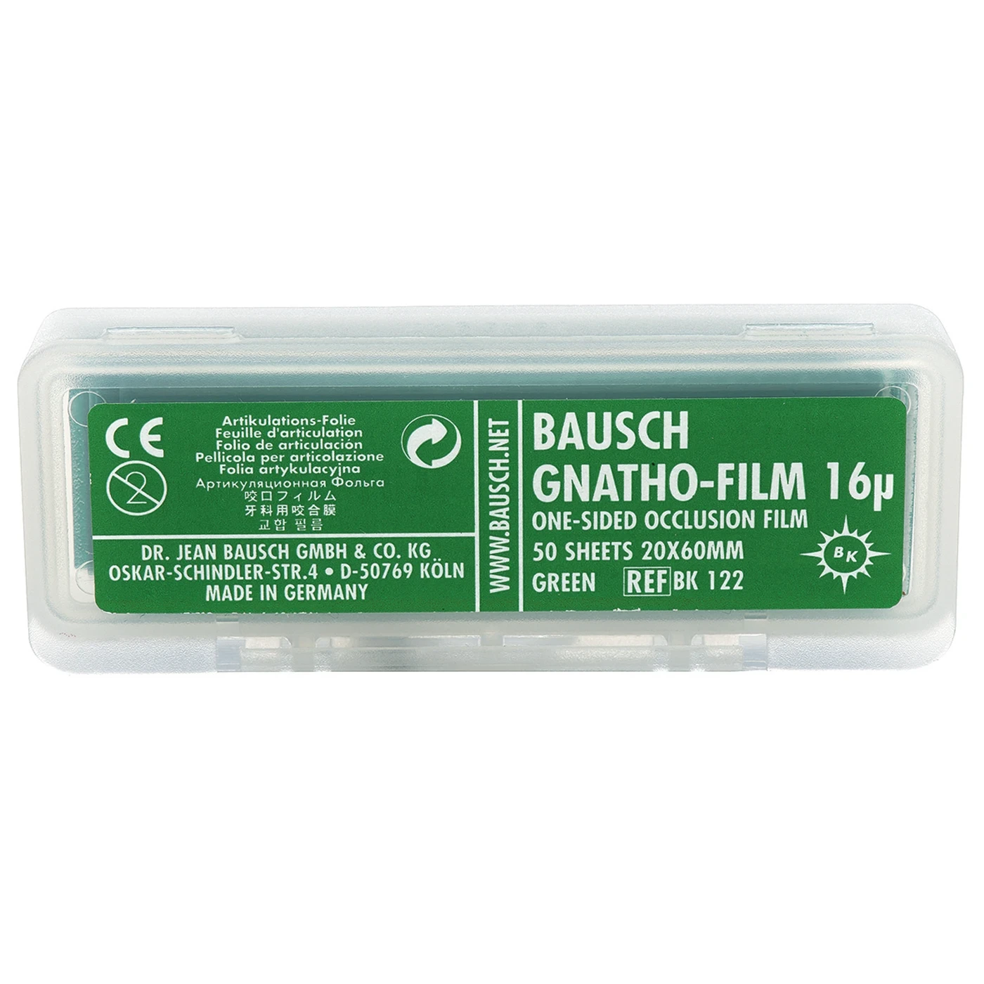 Gnatho-Film 16 mµ 20 x 60 mm BK122 grün, Packung 50 Stück