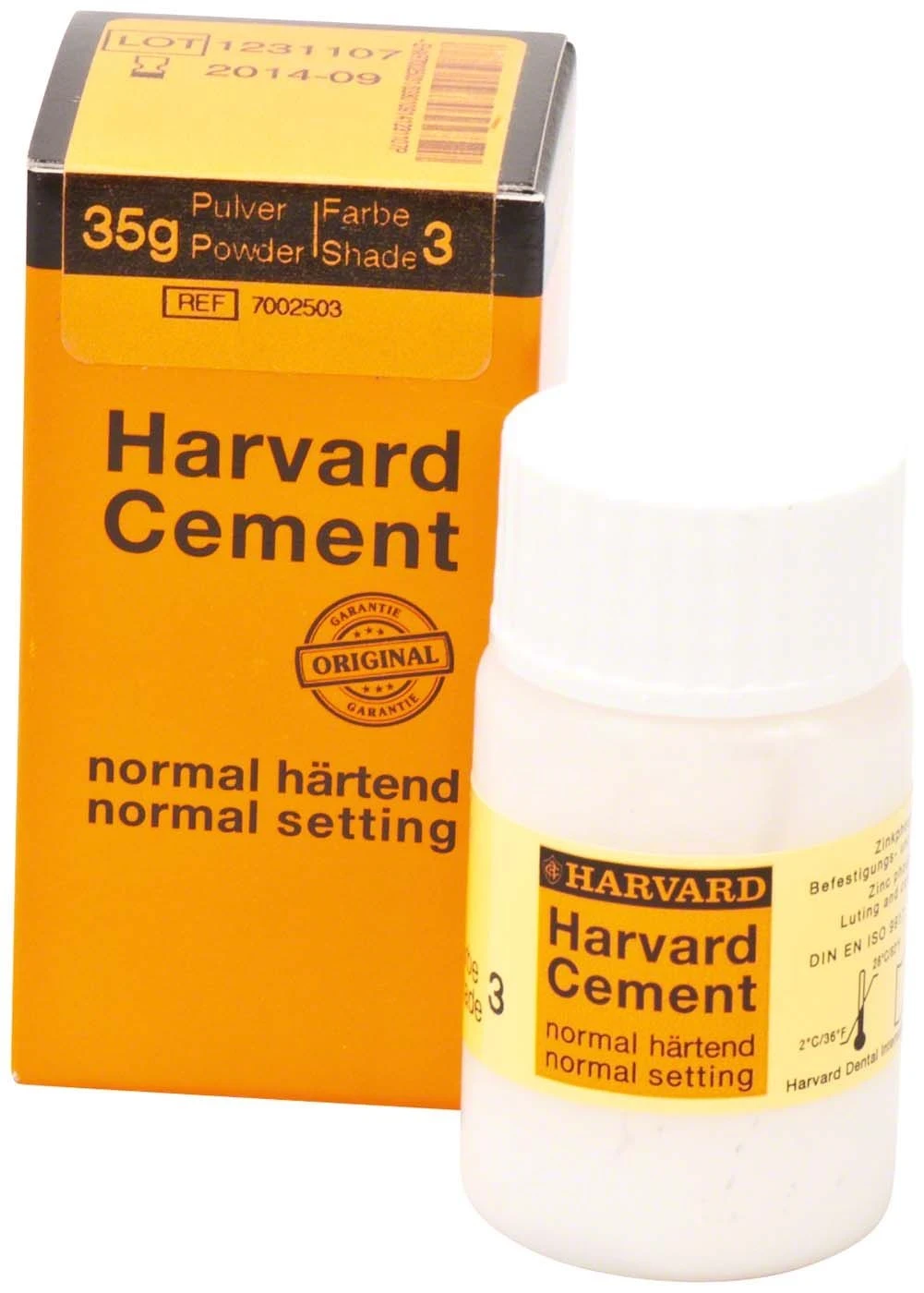 Harvard Cement, Zinkphosphatzement, normalhärtend, weißlichgelb, Packung à 35 g