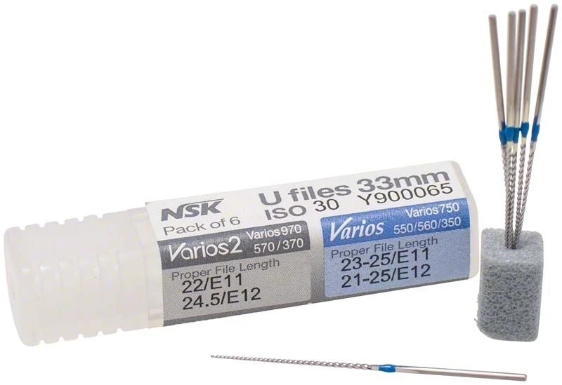 Varios Ultraschallscaler - U-Feilen ISO 20, Länge 33 mm, Packung 6 Stück