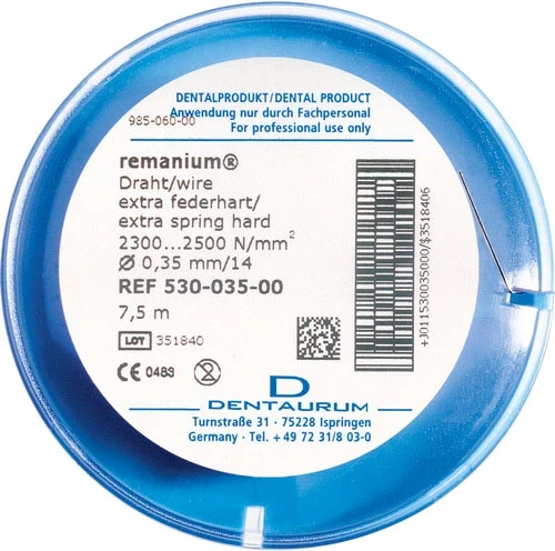 remanium Rollendraht, rund, extra federhart, ø 0,35 mm / 14, 1 Rolle